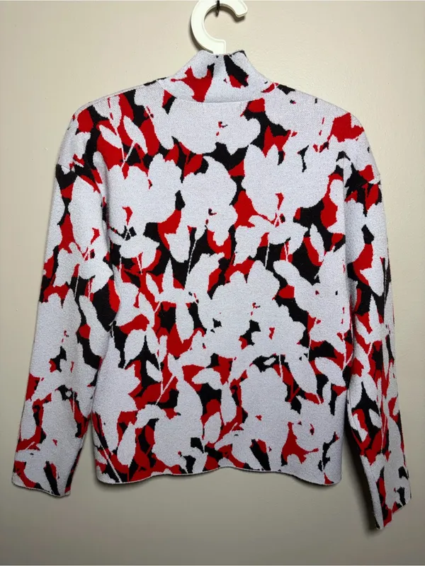 Anthropologie Lizzie Mock Neck Floral Knit Sweater Small - Image 7