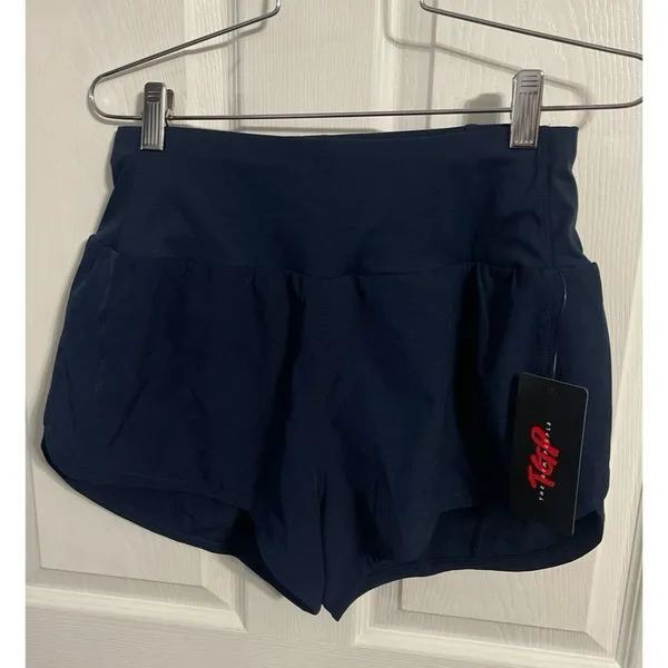 THE GYM PEOPLE High Waisted Running Shorts Navy Blue Size M New With Tag - Image 7