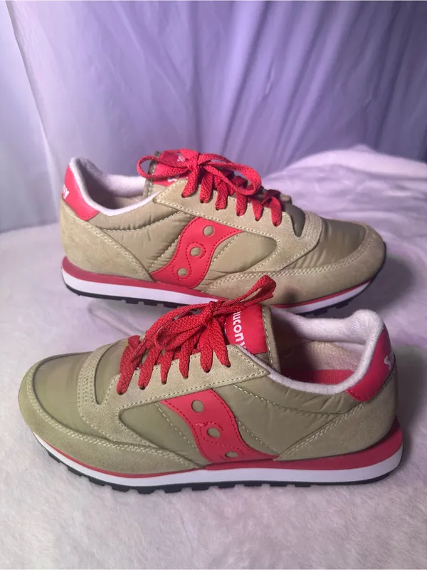 Saucony Women's Olive and Pink Low-Top Sneakers - Image 2
