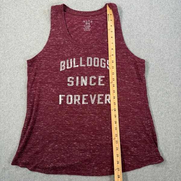 Bulldogs Since Forever Blue 84 Tank Top Women's XL Maroon Heathered Cross Back - Image 7