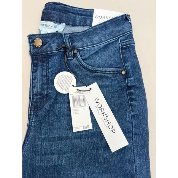 WORKSHOP Republic Jeans Size 6 Dark Blue High Rise Cuffed Skinny Ankle Stretch - Image 10