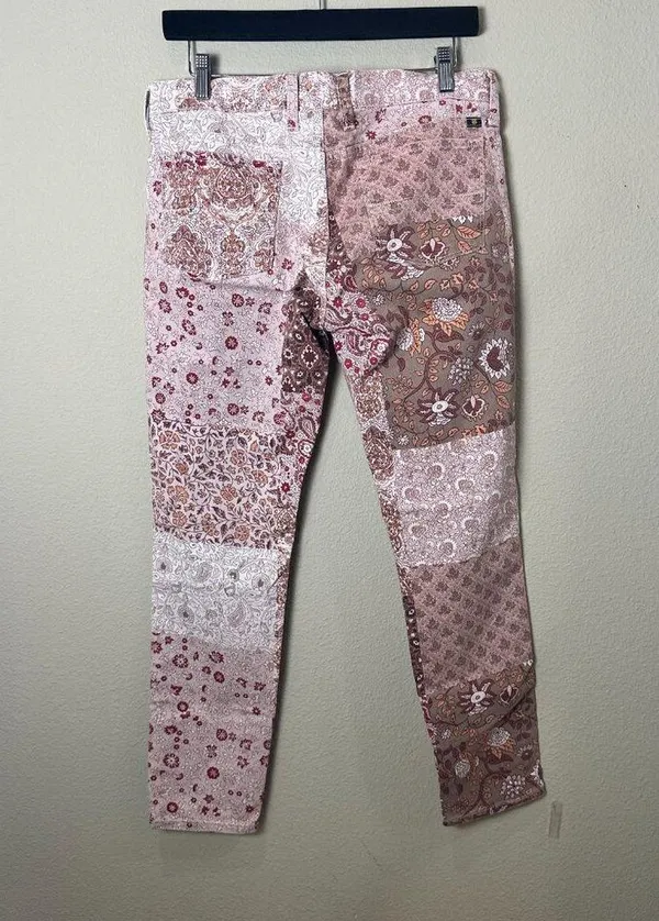 LUCKY BRAND Patchwork Pink Denim Charlie Skinny Style Jeans Pants Size 8 / 29 - Image 7