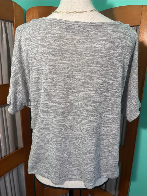 Miss Me Grey Short Sleeve Embellished Boho Tee - Image 8