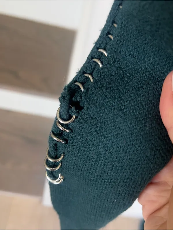 The Kooples Pullover Sweater with Piercings in Dark Green - Image 5