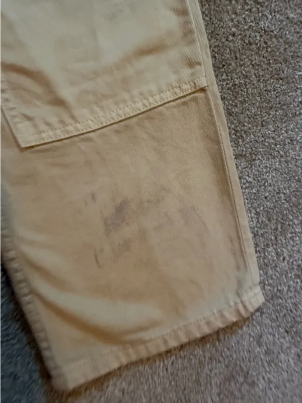 ZARA Cream Straight Leg Cargo Pants - Image 3