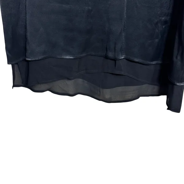 Maeve Anthropologie Black Satin Mock Neck Layered Sleeveless Blouse Medium - Image 3