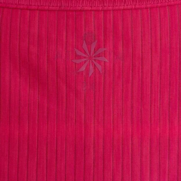 Athleta Womens Neon Pink Striped Long Sleeve Athletic Top XS‎ Scoop Neck Workout - Image 6