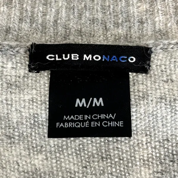 CLUB MONACO Knit Sweater Color Block Dress Grey‎ Cream Navy Size Medium Zipper - Image 5
