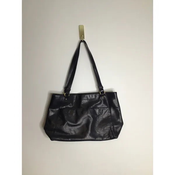 Born Shoulder Bag Womens Medium Black Excellent Leather Chevron Handbag - Image 2