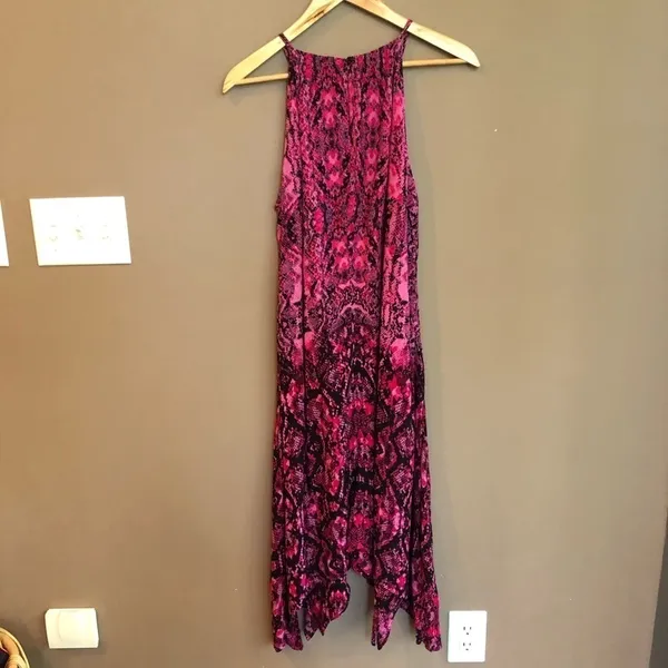 NWT INC Pink‎ Snakeskin Keyhole Midi Dress Size Medium - Image 6
