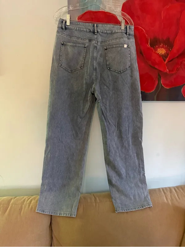 Halara Womens Denim Straight leg Jeans Size L large Light Wash 5-Pocket - Image 2