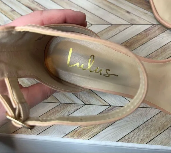 Lulu’s | women blush pink nude strappy heels open toed - Image 4