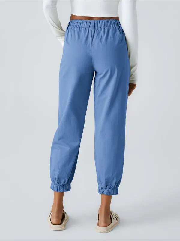 Halara Mid Rise Cotton Joggers with Pockets XS Blue NWOT - Image 2