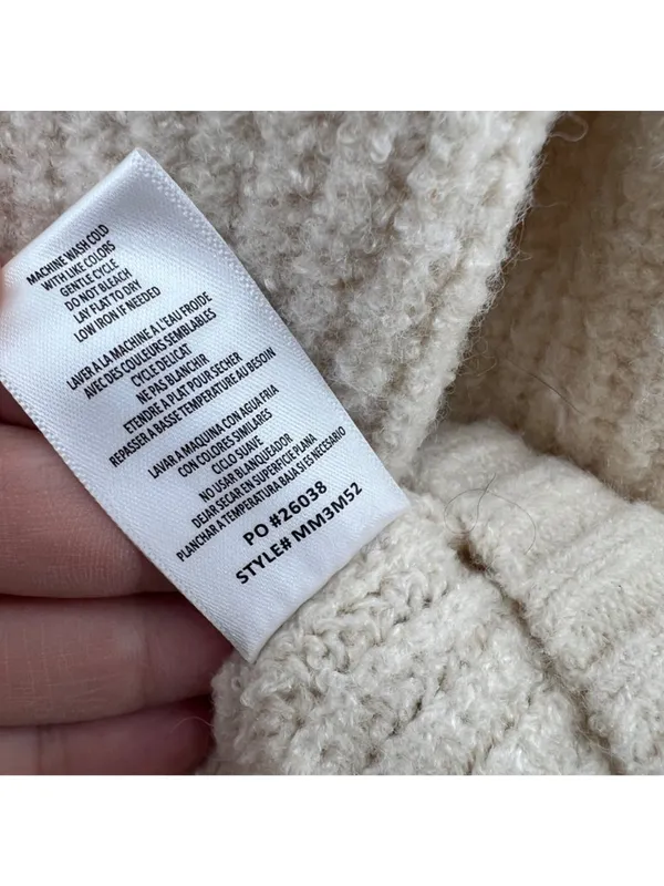 Bobeau Cream Beige Ribbed Knit Pullover Sweater Size Large Quiet Luxury - Image 12