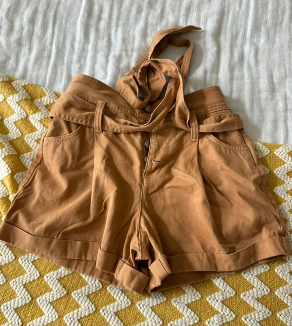Brown High Waisted Shorts  - Image 5