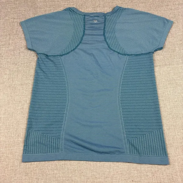 Athleta Shirt Womens Small Blue Striped Crew Neck Lightweight Athletic Top - Image 8