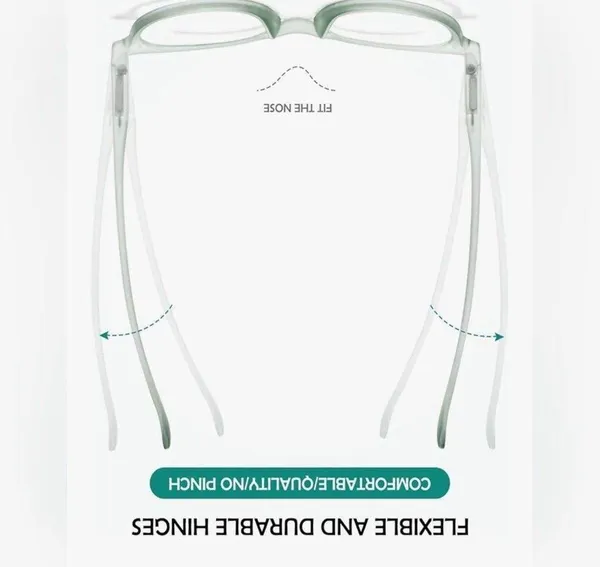NEW Round Reading Glasses Blue Light Blocking Matte Frame Computer Readers White - Image 6