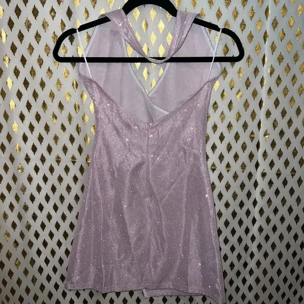 Princess Polly sparkly pink halter top dress Paris mini dress size 0 - Image 4