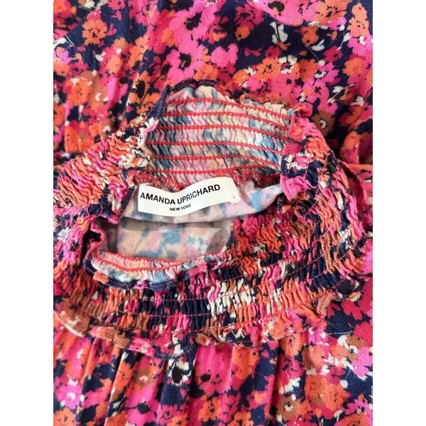Amanda Uprichard Womens Dress Pink Nadia Mini Floral Sleeveless A Line Large - Image 4