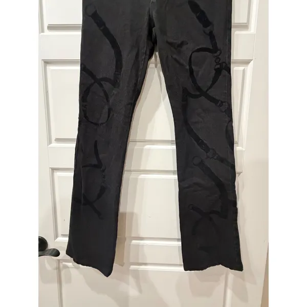 Lauren Ralph Lauren Belting High Rise Boot Cut Jeans Black Size 6 Equestrian - Image 5