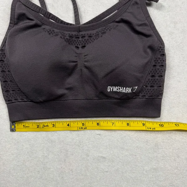 Gymshark Flex Strappy Sports Bra Small Gray/Purple Seamless Adjustable Strap - Image 5