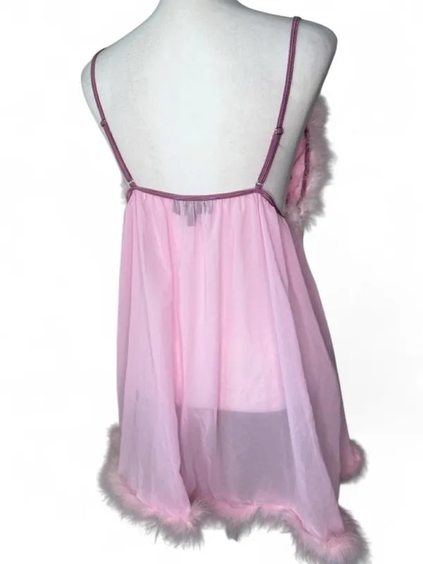 Fembot Marabou Babydoll Costume Dress - Image 4