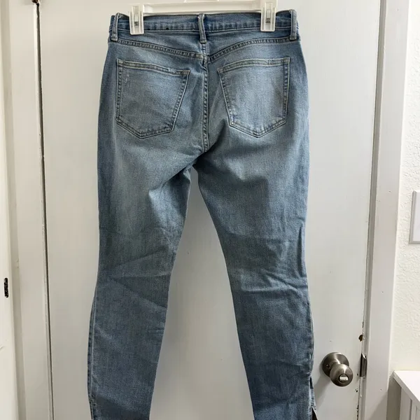 GAP “True Skinny” Distressed jeans. Size 8 has two spots in the front leg - Image 2