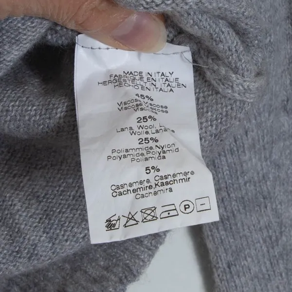Brandy Melville‎ Wool Cashmere Blend Long Sleeve Gray Striped Sweater - Image 7