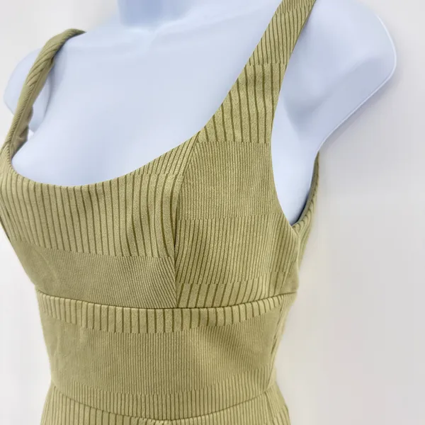 Hello Molly Give Me One More Minute Midi Dress NWT US 2 XS Olive Green‎ Low Back - Image 6
