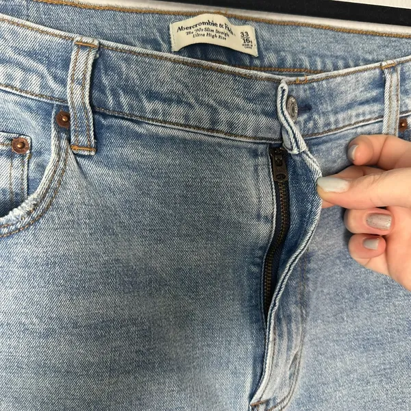 Abercrombie & Fitch Size 33/16S Womens Jeans 90s Slim Straight Ultra High Rise‎ - Image 8