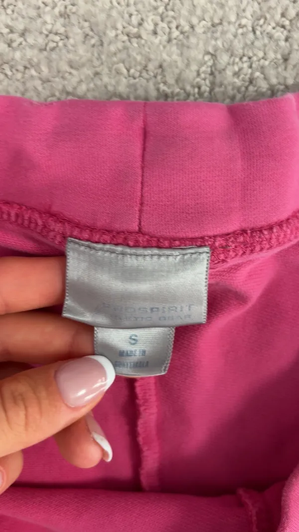 Adidas Pro Spirit pink capri pants with white side stripes, size S - Image 2