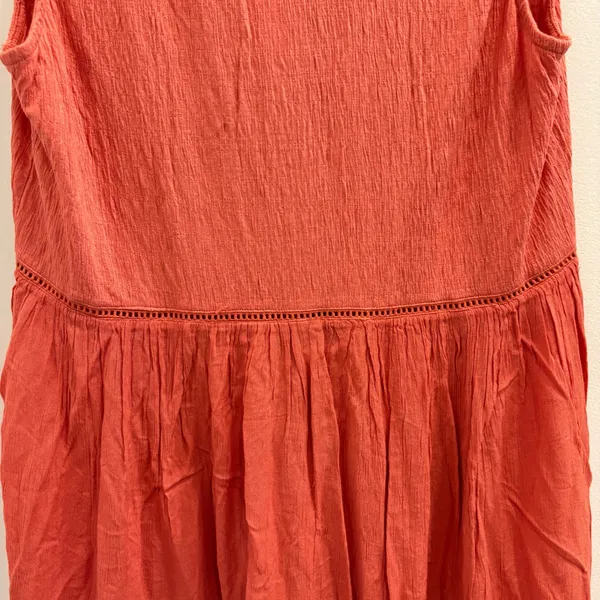 Anthropologie Nia Burnt Orange Ladder‎ Stitch Boho Button Down Tunic Top L NEW - Image 7