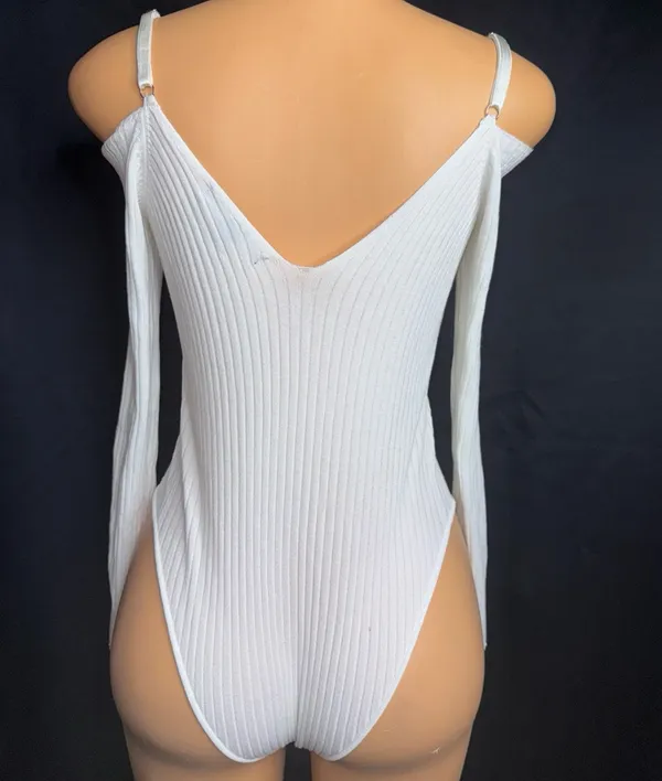 White forever 21 ribbed long sleeve bodysuit  - Image 2