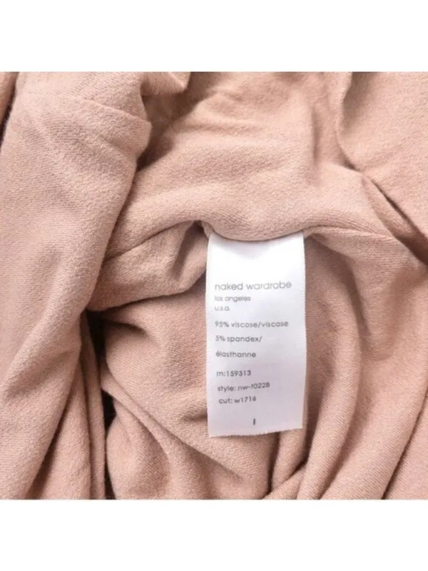 Naked Wardrobe The NW Crop Top L Shapewear Stretch Double Lined Nude Mockneck - Image 11