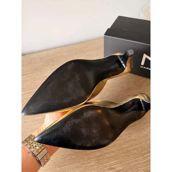 Marc Fisher Ltd Rosa Mules Womens Gold 6 - Image 4