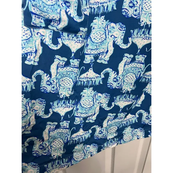 Lilly Pulitzer Mila Shift Dress Women Blue Pink Elephant Soutache Pockets - 4 - Image 3