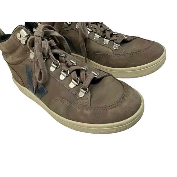 Veja Roraima Brown‎ Nubuck Leather High Top Sneakers Mens 7 Womens 9 - Image 4