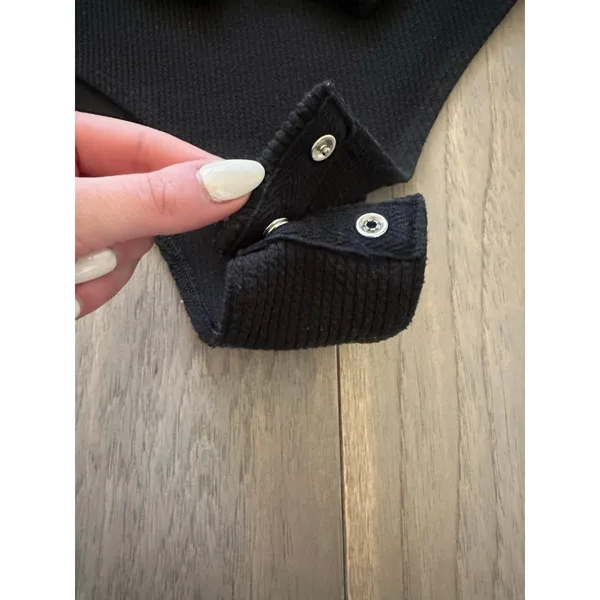 A New Day Black Ribbed Square Neck Bodysuit Medium - Image 5