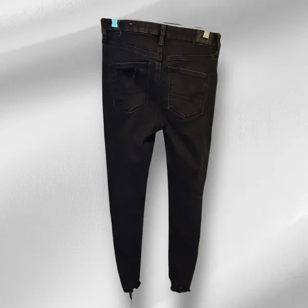 American Eagle‎ Super Hi-Rise Black Destroyed Jeans - Image 5