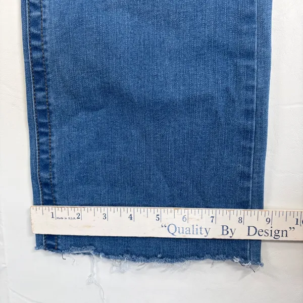 Seven7 Tummyless High Rise Slim Boot Jeans Blue Raw Hem Size‎ 12 Minimalist - Image 9