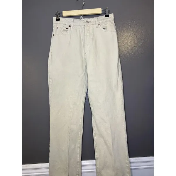 Zara Jeans Womens 4 Beige Light Wash High Rise Straight Leg Denim Pants - Image 2