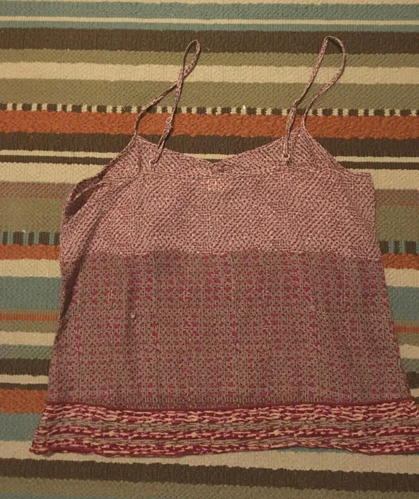 American Eagle Printed Button Down Tank Top - Image 2
