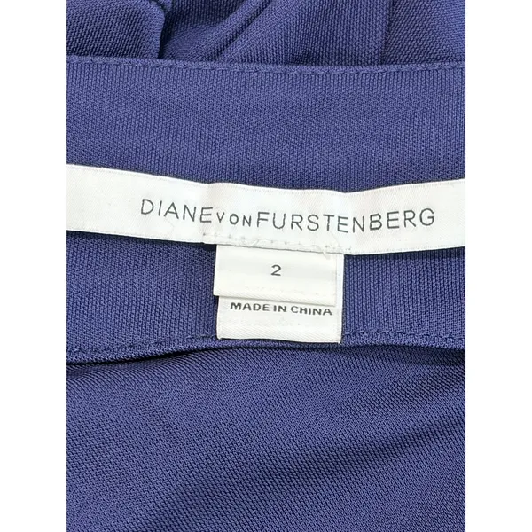 Diane von Furstenberg Navy Julian Wrap Dress 2 Long‎ Sleeve Office Classic DVF - Image 4