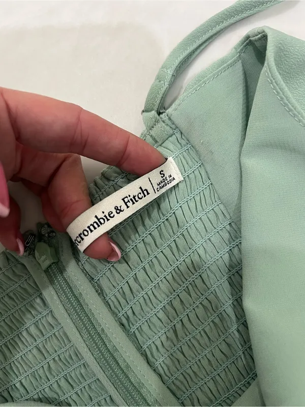 Abercrombie & Fitch Mint Green Corset Lace Up Midi Dress Size Small - Image 4