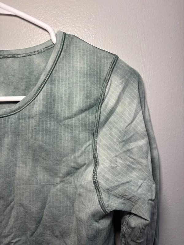 Lululemon Ebb To Street Marble Dye Long Sleeve Shirt Women’s 10 Tidewater Teal - Image 5