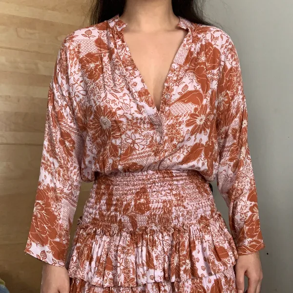 These Three Boutique Smocked Waist Tiered Mini Dress - Image 10
