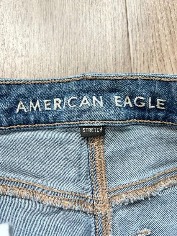 American Eagle Stretch Straight Leg Mom Jeans Medium Wash Denim Tapered Size 4 - Image 6