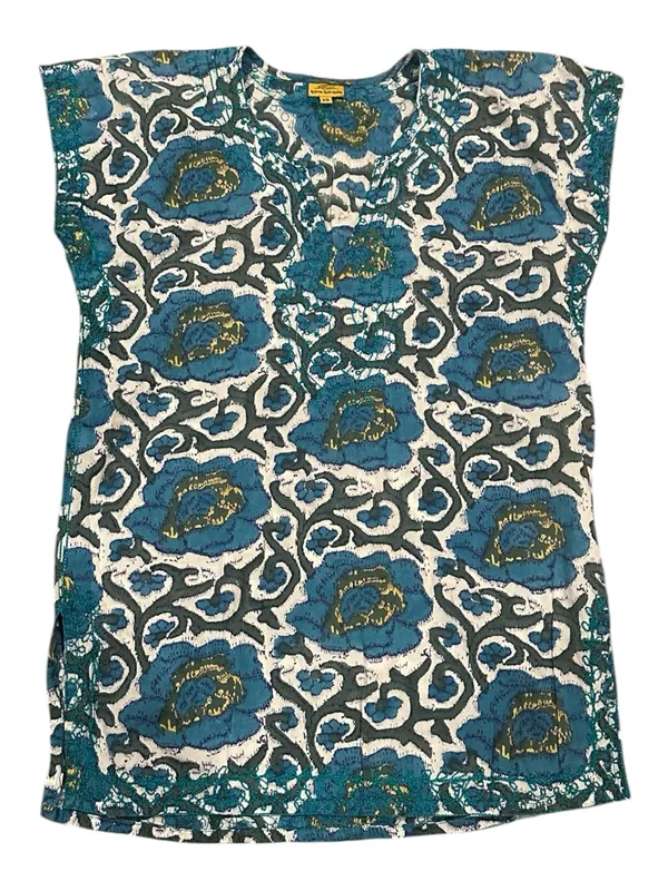 Anthro Roberta Roller Rabbit Oversized Embroidered Sleeveless Tunic Print Top XS - Image 2