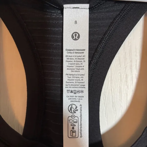 lululemon Swiftly Tech RB 2.0 Race Glow Stripe Size 8 NWT, Black - Image 2