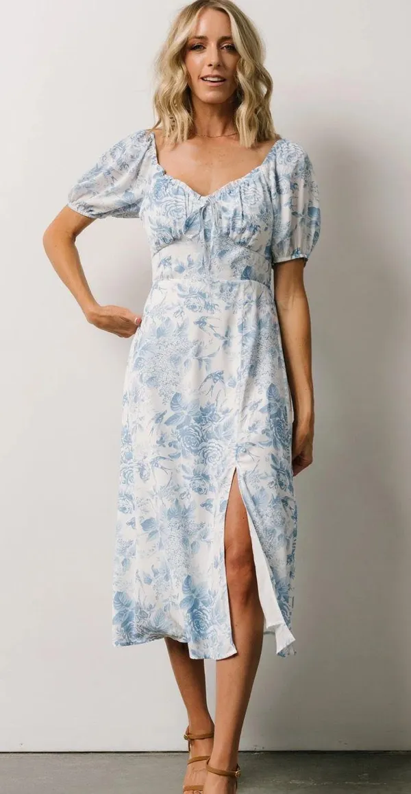 NWT Baltic Born Blue and White Floral Midi Dress - Image 2